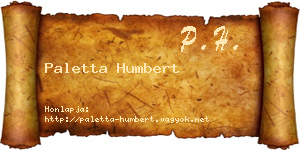 Paletta Humbert névjegykártya